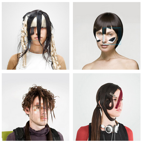 CV Dazzle is camouflage from computer vision. It is a form of expressive interference that combines makeup and hair styling with face-detection thwarting designs. It opposes the mainstream push towards the widespread adoption of face recognition. Antagonistic technology. :)